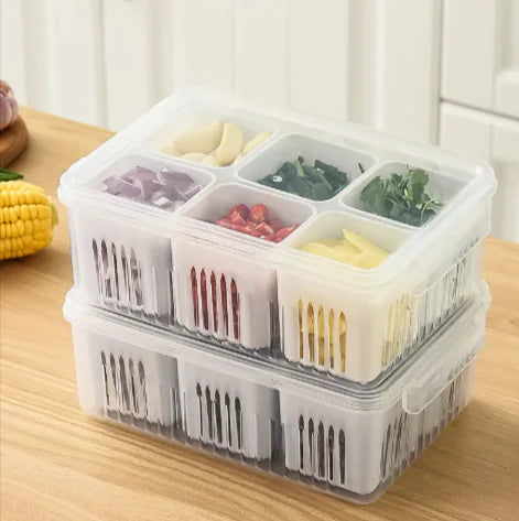 Recipiente conservador de vegetales en el refrigerador,