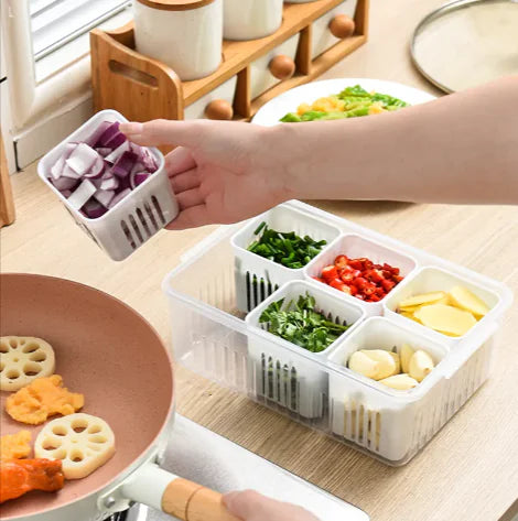 Recipiente conservador de vegetales en el refrigerador,